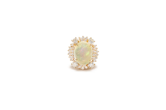 5.4ct Opal & Diamond Cocktail Ring - "Aspen"