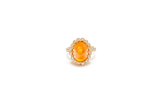 Pyeong Hwa Mandarin Garnet Cocktail Ring