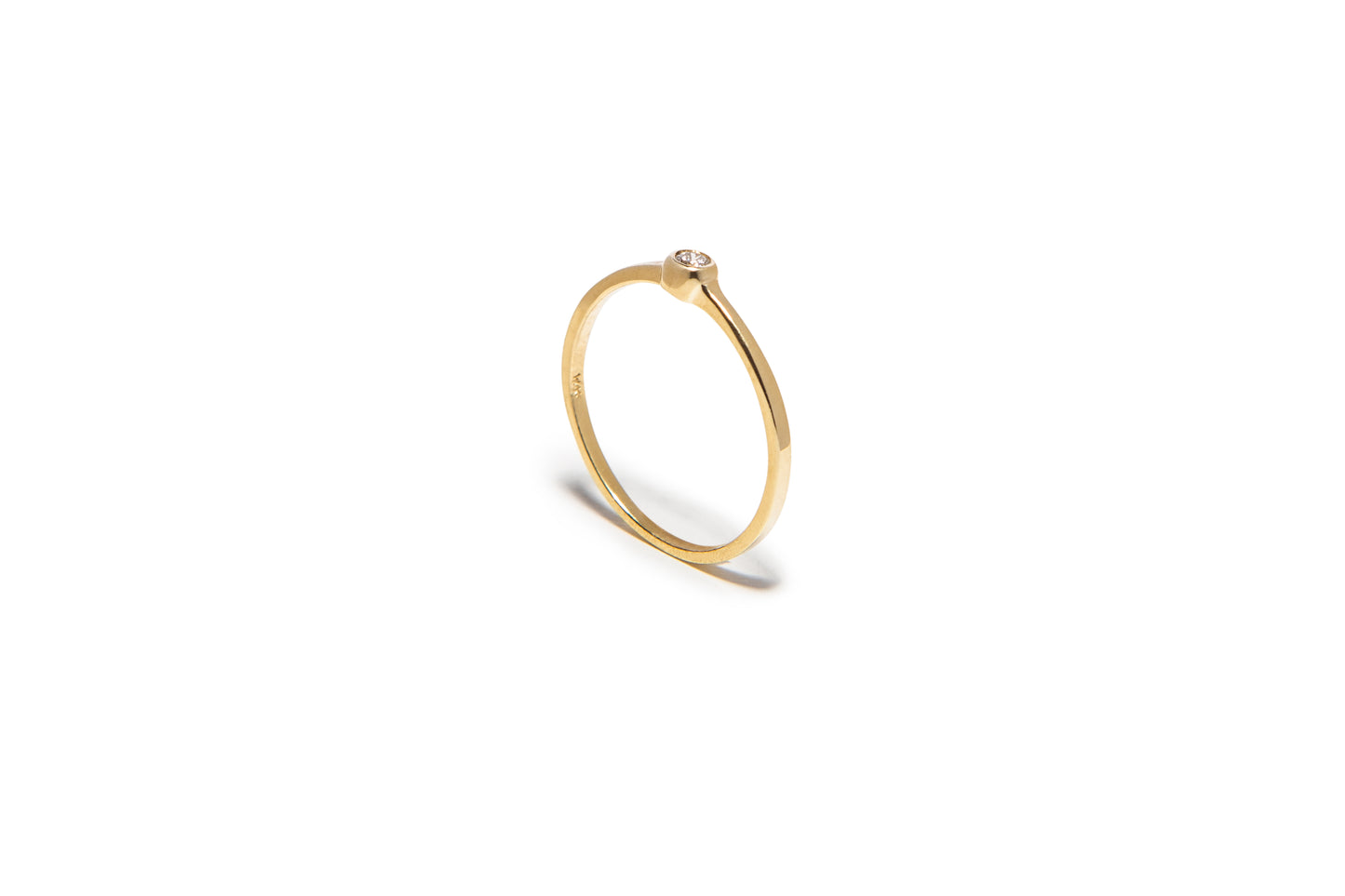 Diamond & 14k Yellow Gold Stacker Ring - "Alora Ring"