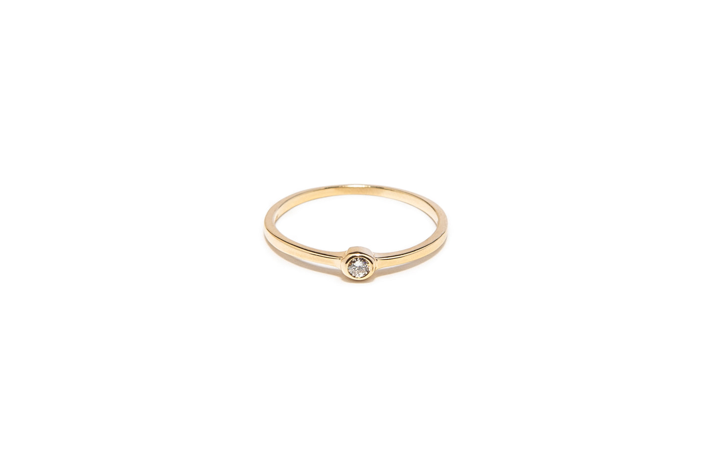 Diamond & 14k Yellow Gold Stacker Ring - "Alora Ring"