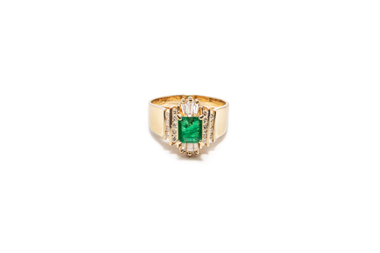 Emilia Art Deco Emerald Ring