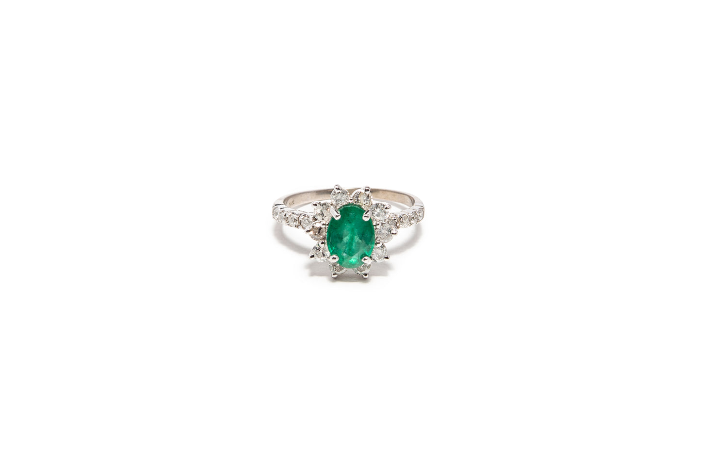 1ct Emerald & Diamond Ring - "Bloem"