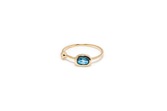 Wen London Blue Topaz & Diamond Ring