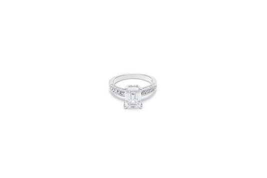 Myeong Emerald Cut Moissanite Ring